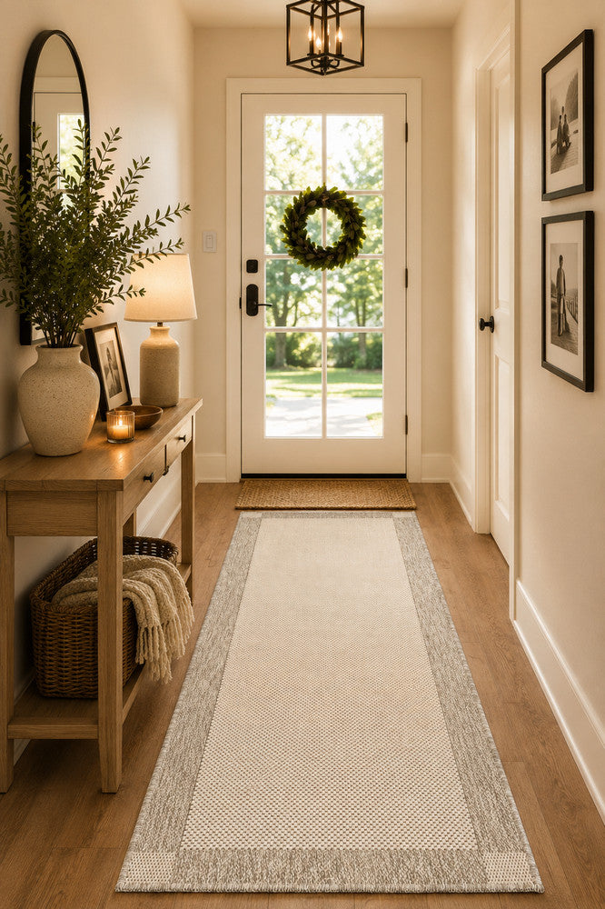All Seasons Outdoor Cream Grey Runner