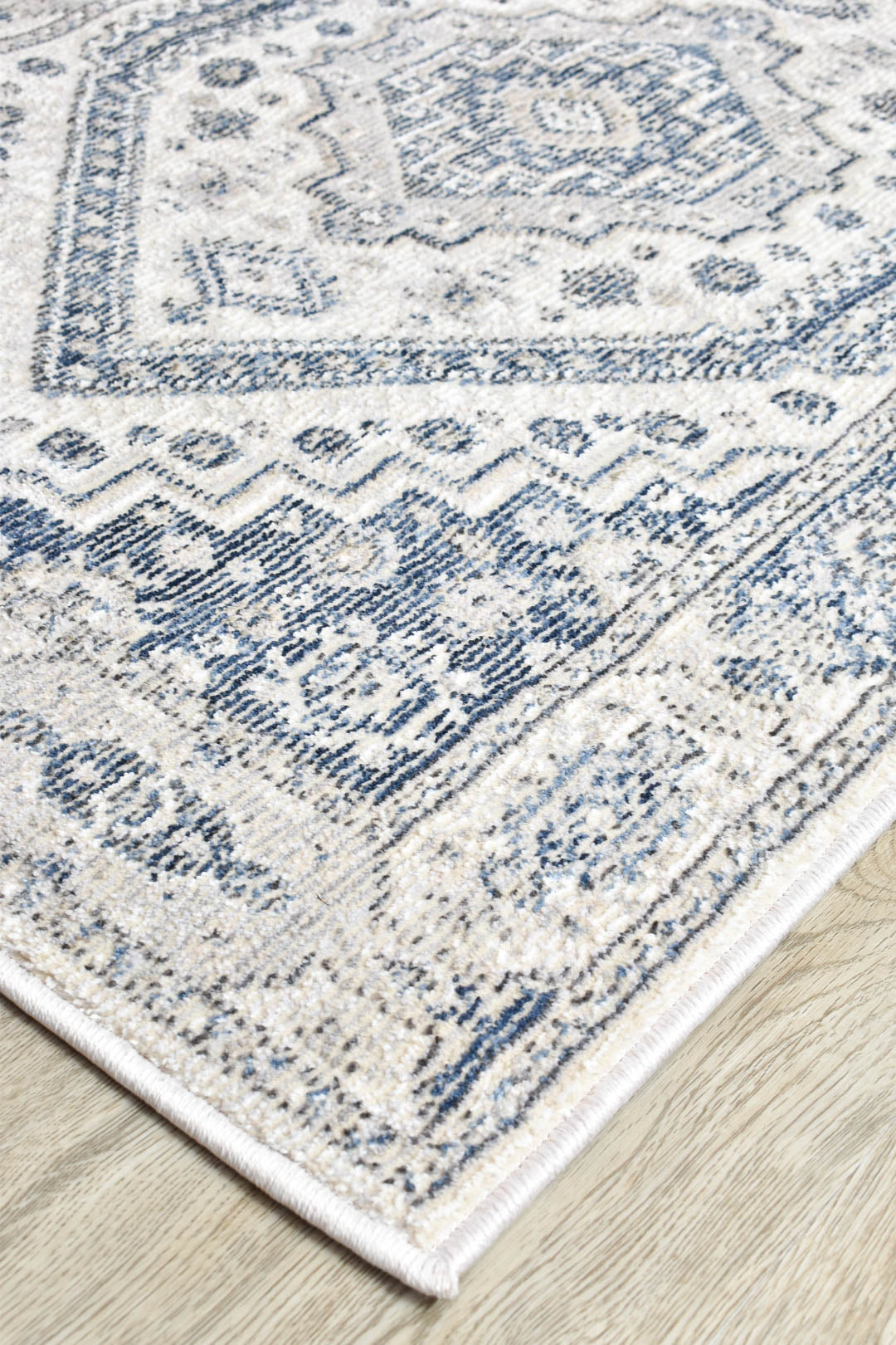 Marakesh Cream Blue Runner Rug A161A