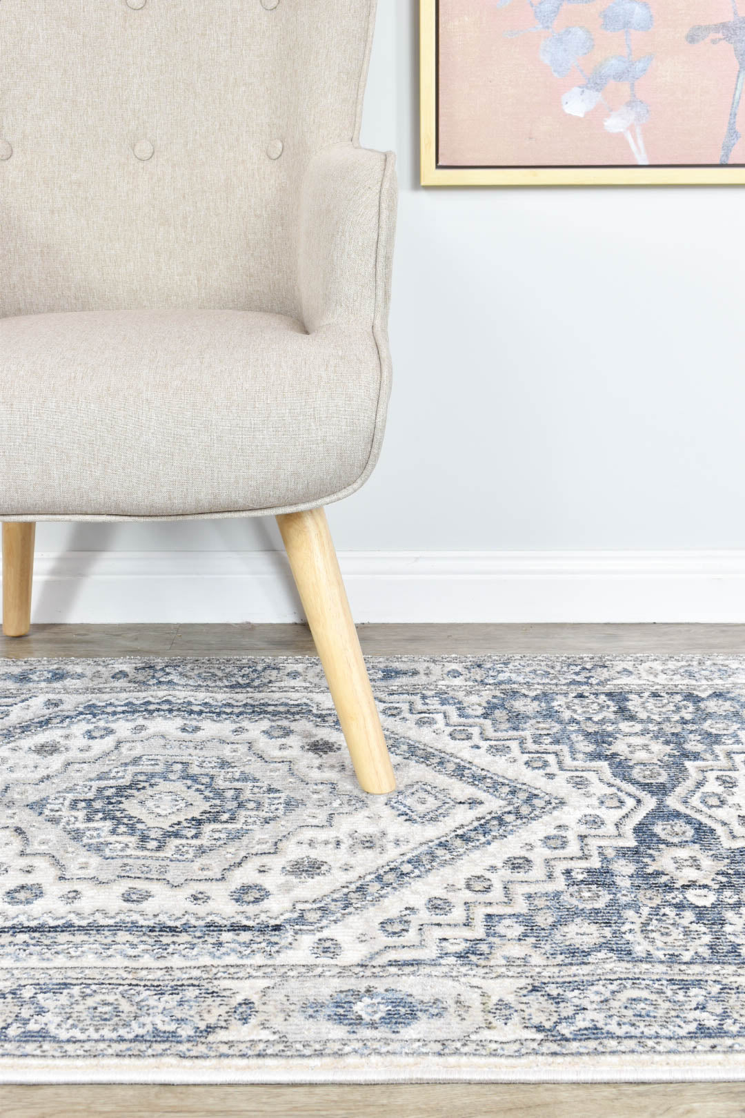 Marakesh Cream Blue Runner Rug A161A
