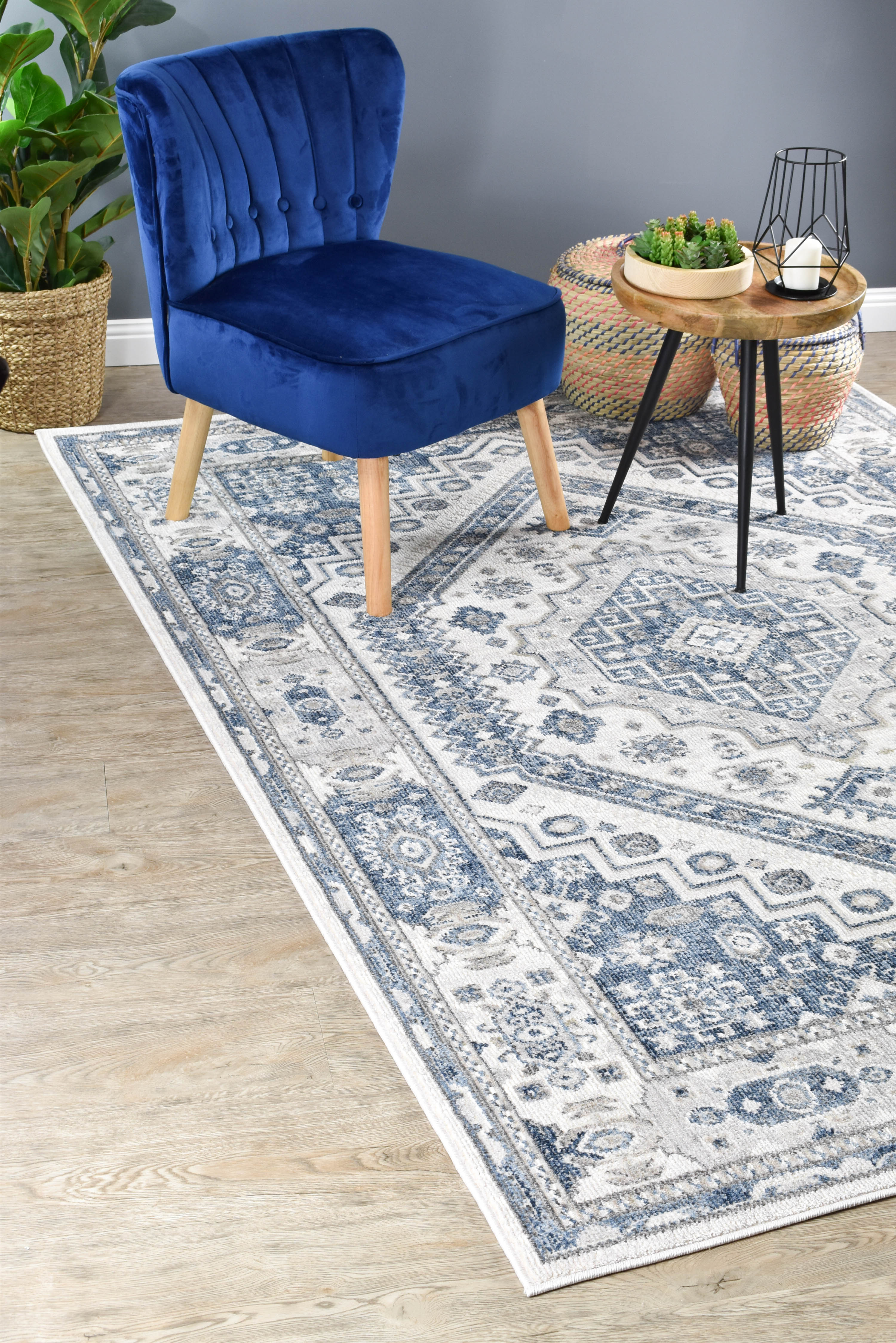 Marakesh Cream Blue Rug A161A
