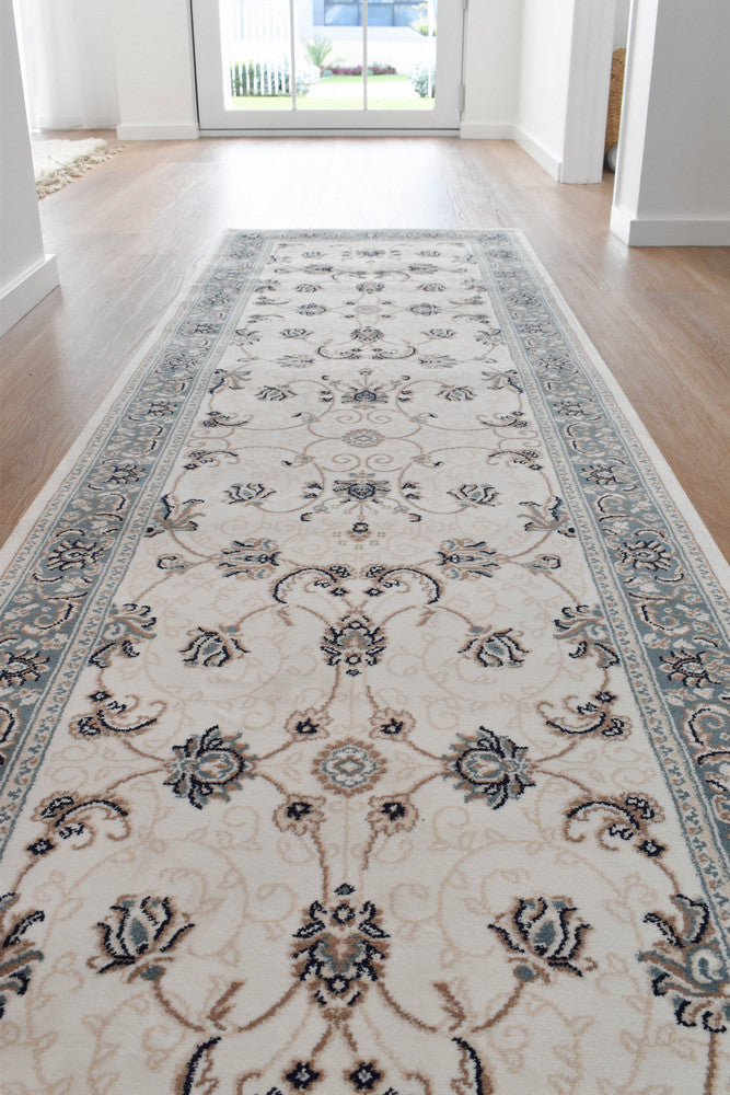 Riviera Traditional 84 Cream Blue Runner