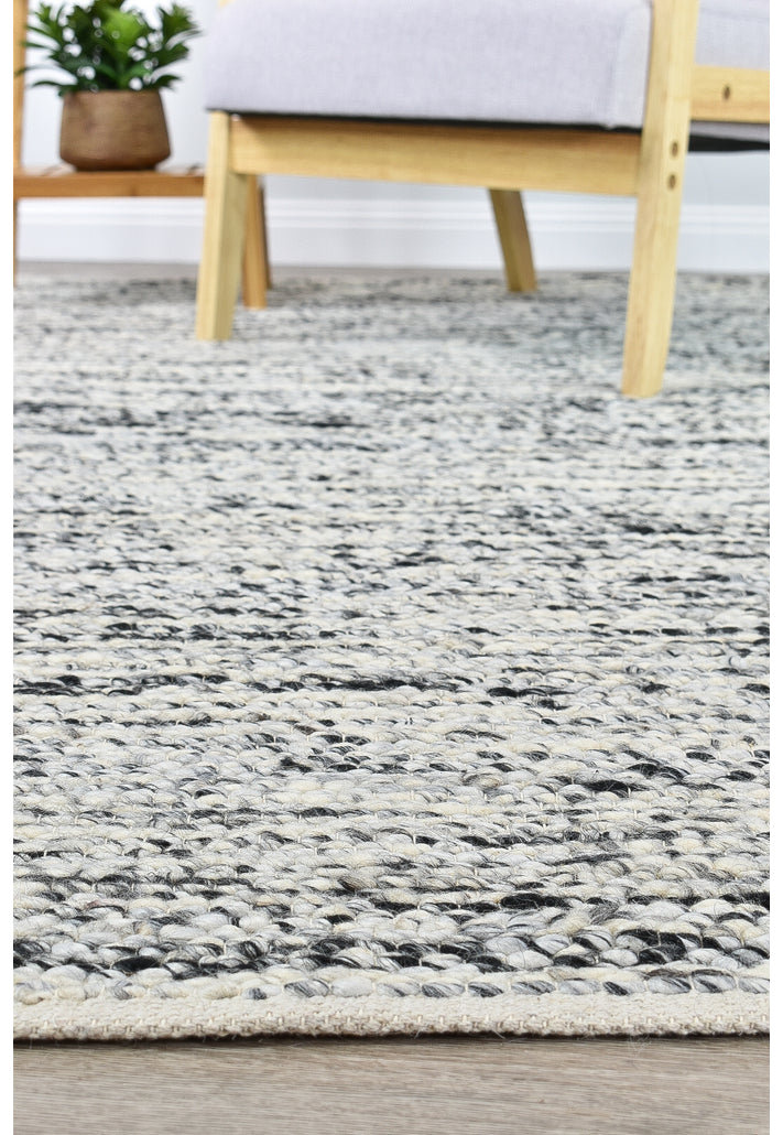 Alby Wool Ivory Black Rug