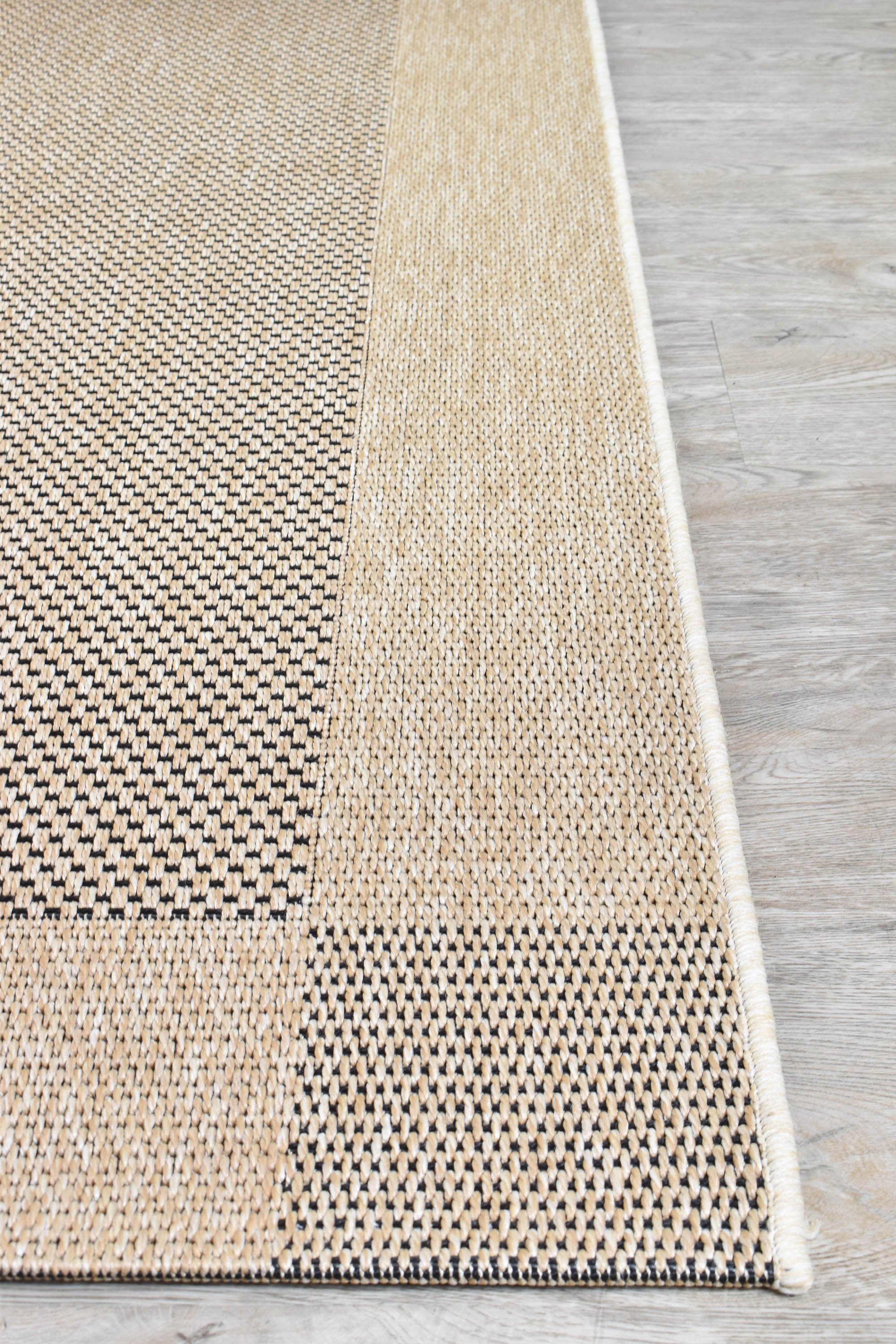 All Seasons Sisal Sand Black Rug 3900-820