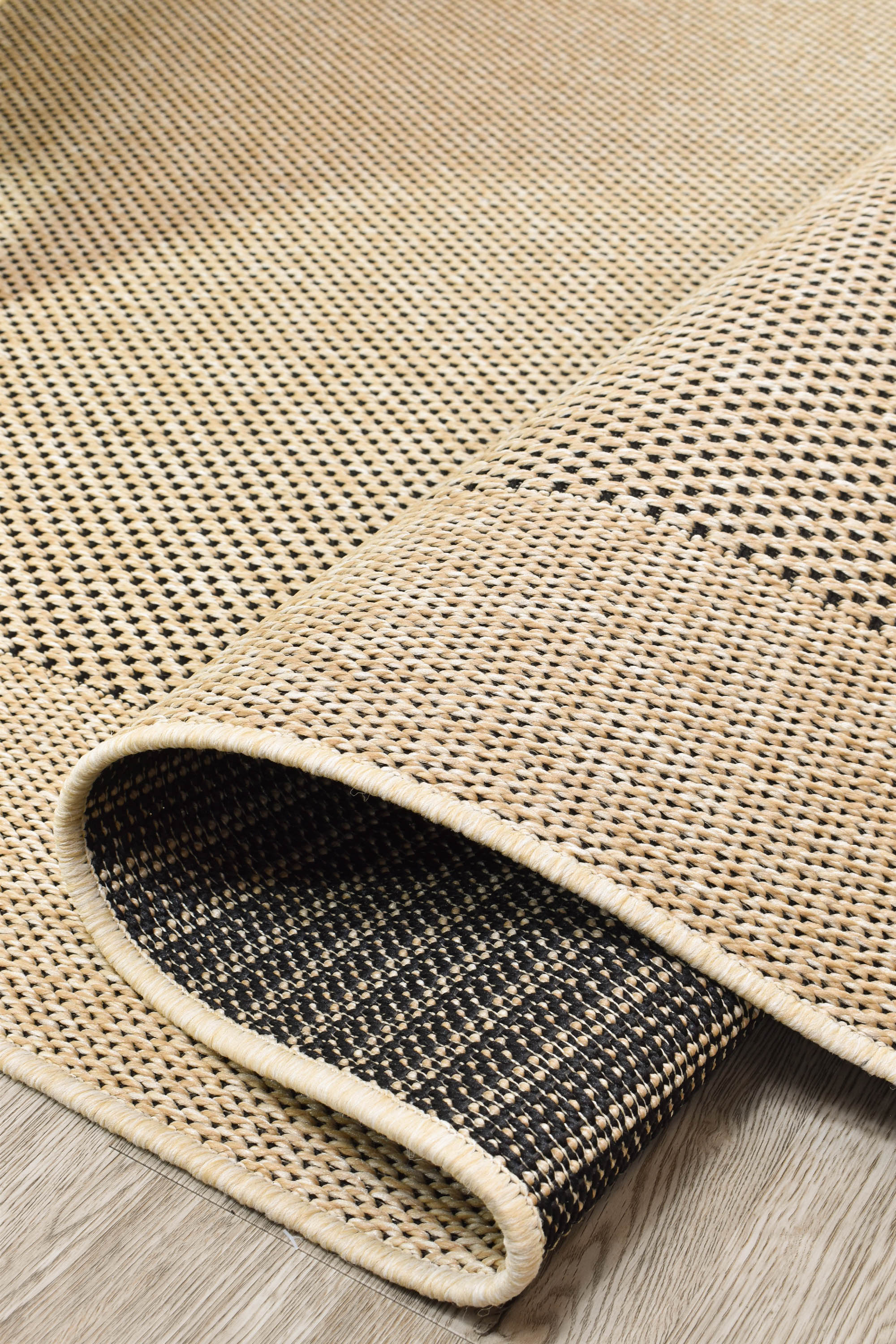 All Seasons Sisal Sand Black Rug 3900-820