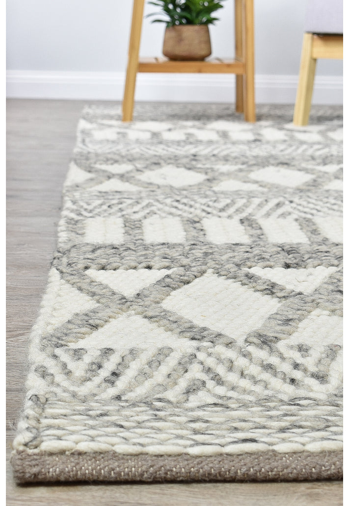 Catalina Wool White Silver Rug
