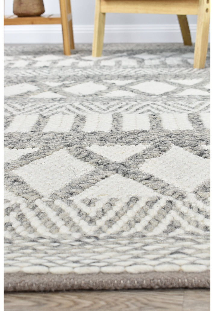 Catalina Wool White Silver Rug