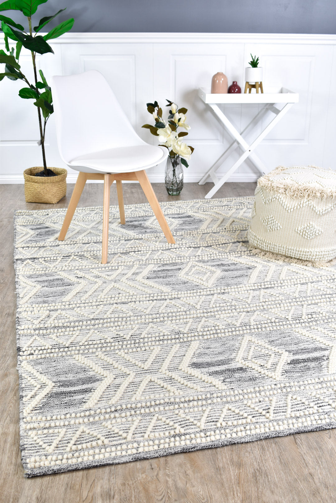 Denub Wool Silver Rug
