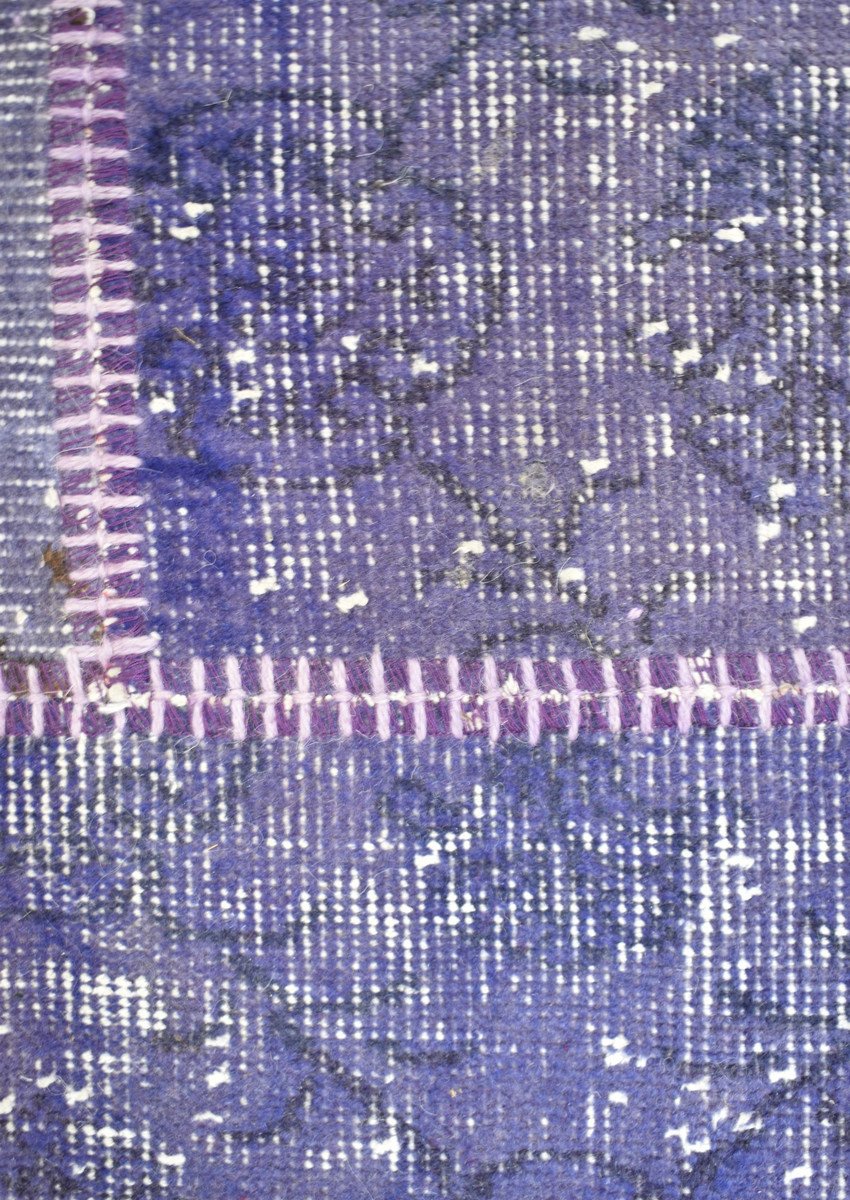 Handmade Persian Patchwork Purple Coloured Rug
