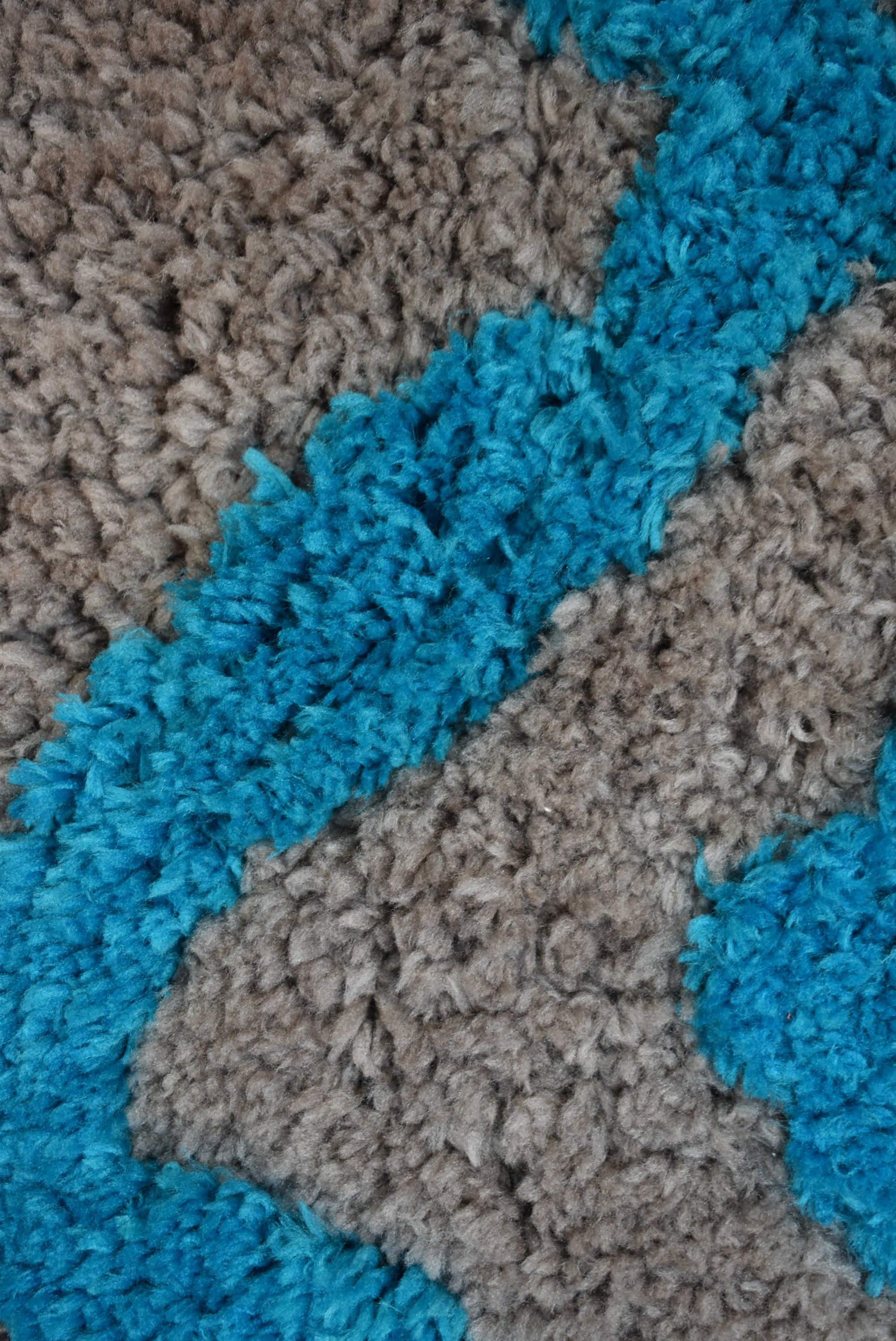 Auckland Shaggy Sand Teal Rug