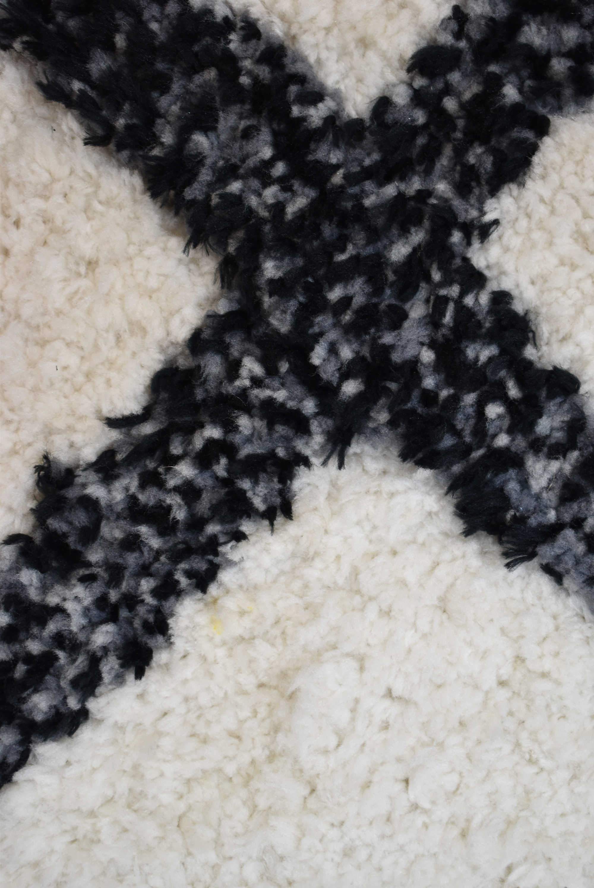Auckland Shaggy Ivory Black Grey Rug