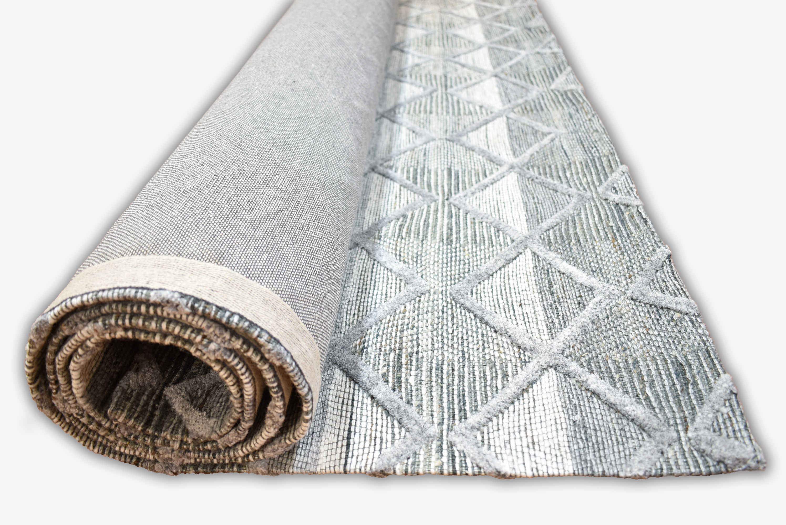 Medina Silver Teal Wool Rug