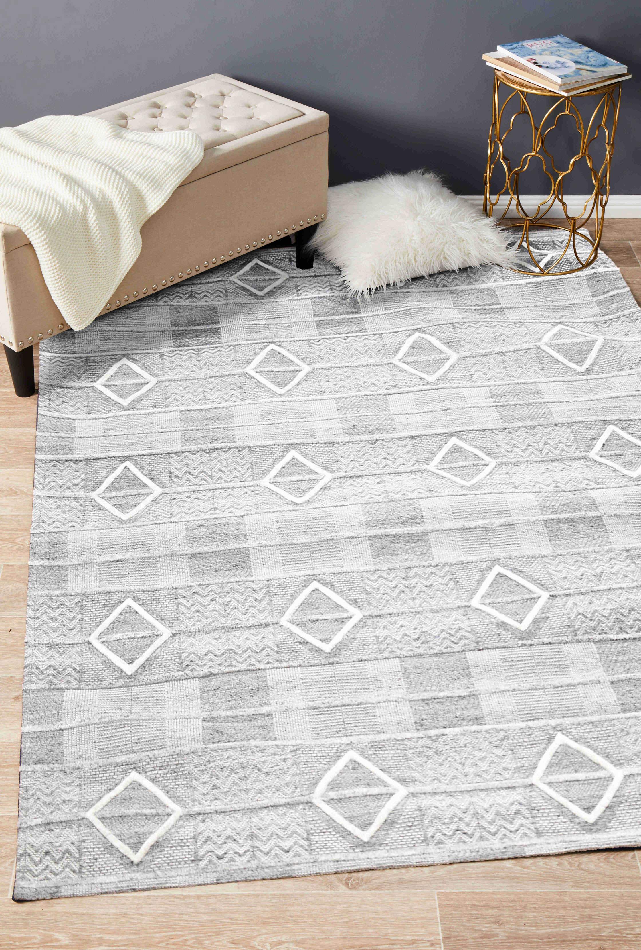Medina Silver Wool Rug