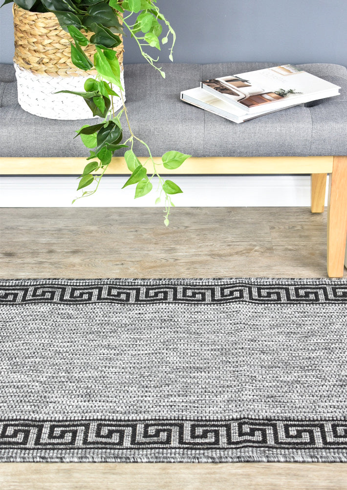 long island Grey Black Rug 7781-DM9E Runner