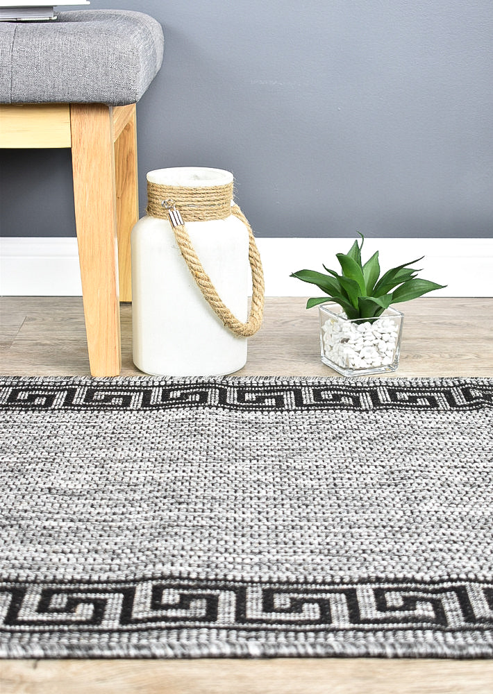 long island Grey Black Rug 7781-DM9E Runner