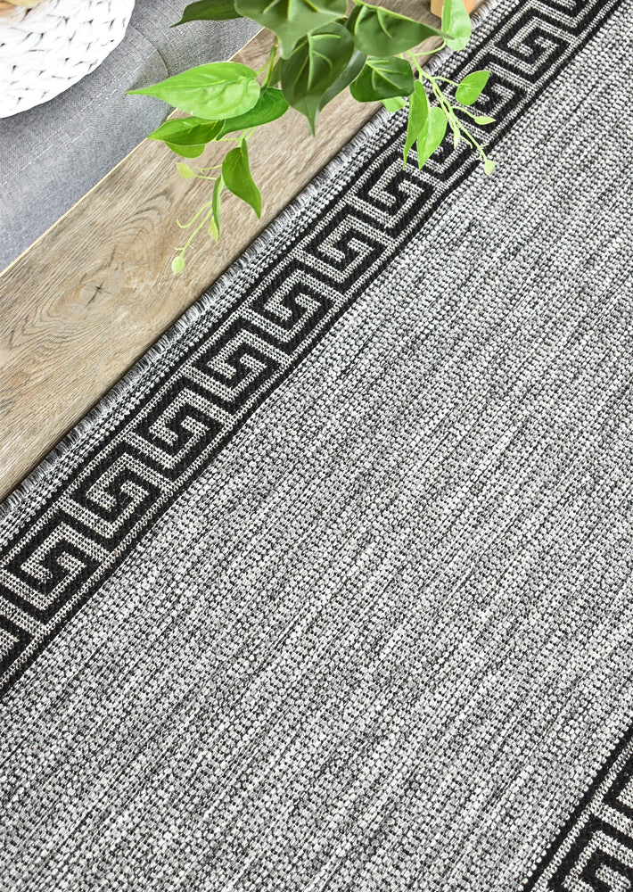 long island Grey Black Rug 7781-DM9E Runner