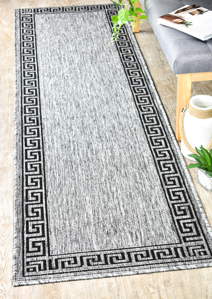 long island Grey Black Rug 7781-DM9E Runner