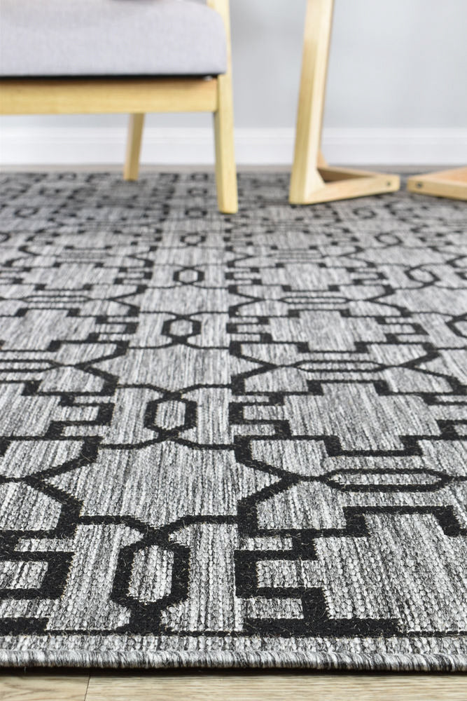 Long Island Grey Black Rug 208-DM9E