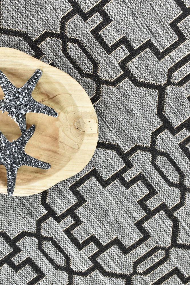 Long Island Grey Black Rug 208-DM9E