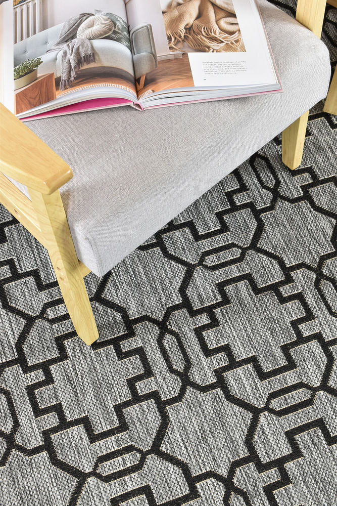 Long Island Grey Black Rug 208-DM9E