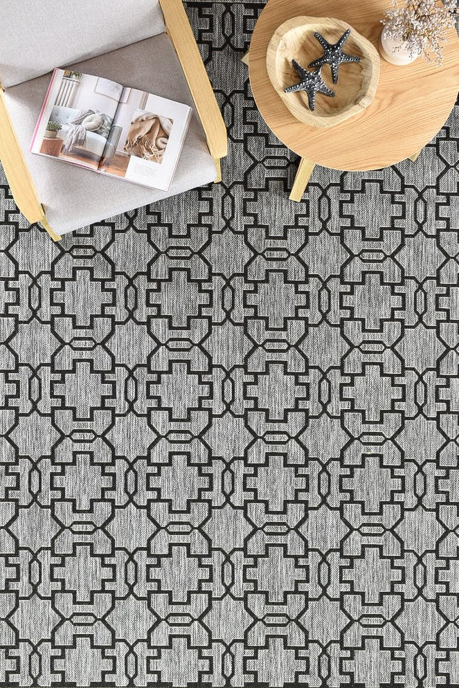 Long Island Grey Black Rug 208-DM9E