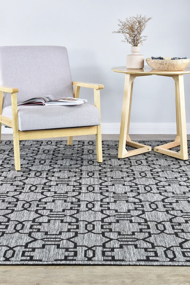 Long Island Grey Black Rug 208-DM9E