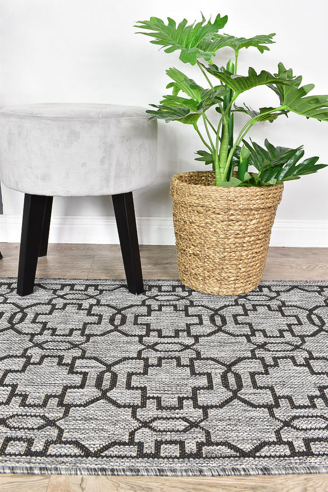 Long Island Grey Black Rug 208-DM9E