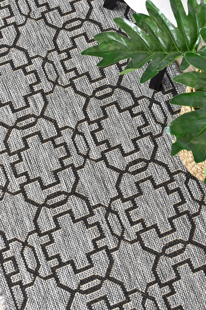 Long Island Grey Black Rug 208-DM9E