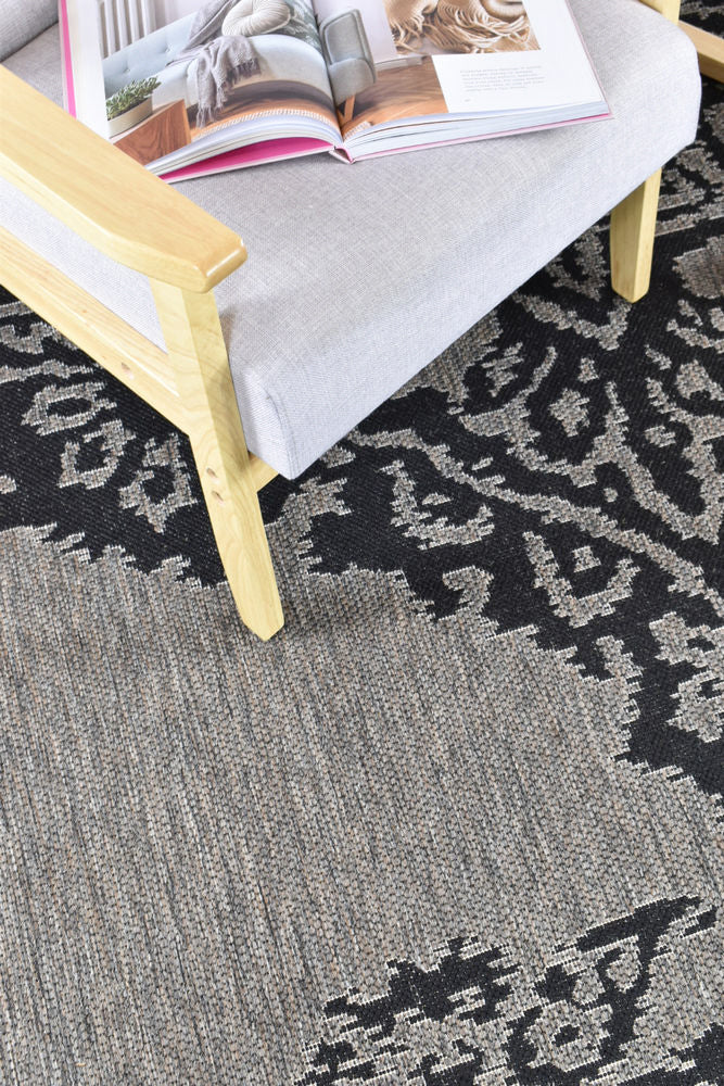 Long Island Brown Black Rug 5605-J48H