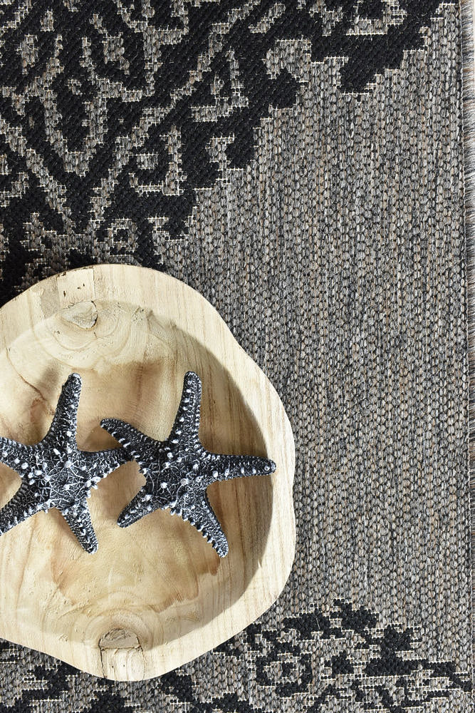 Long Island Brown Black Rug 5605-J48H