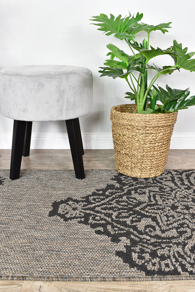 Long Island Brown Black Rug 5605-J48H