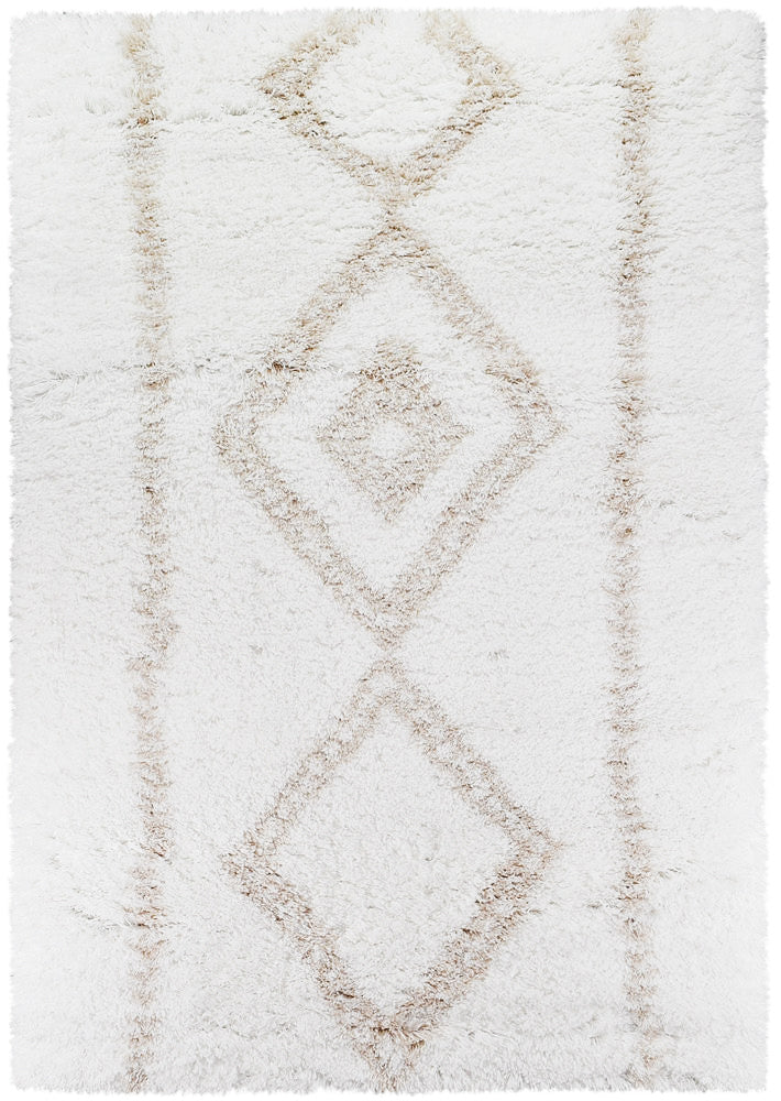 Mascot Shaggy Beige White Rug 8745A