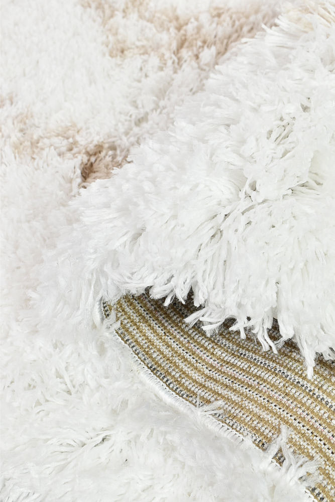 Mascot Shaggy Beige White Rug 8745A