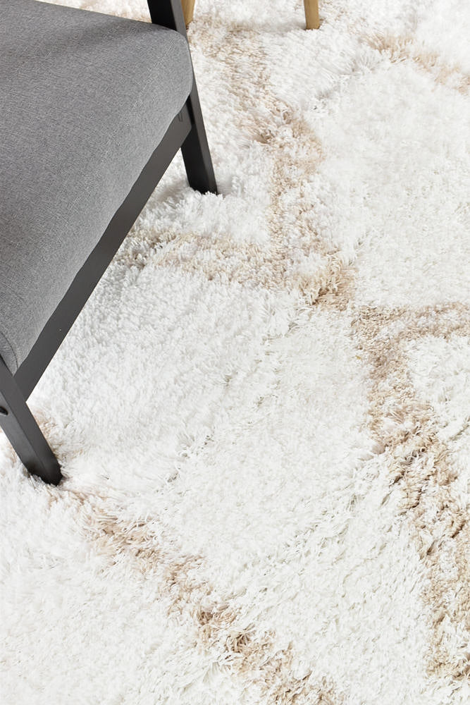 Mascot Shaggy Beige White Rug 8745A