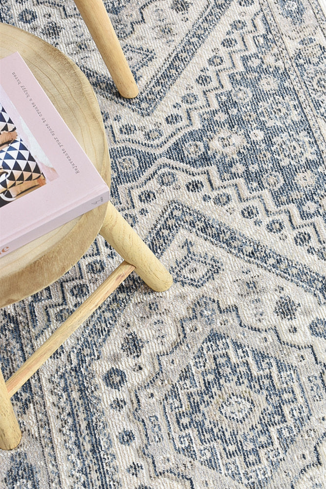 Marakesh Cream Blue Runner Rug A161A