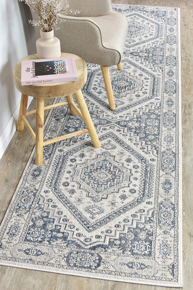 Marakesh Cream Blue Runner Rug A161A