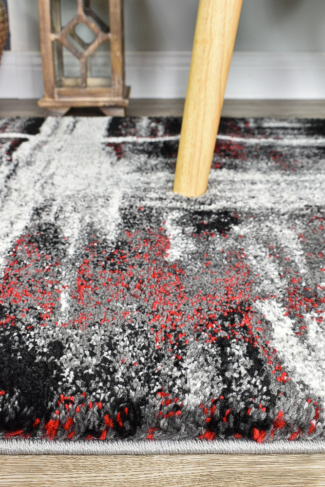 Millard 347 Light Grey Red Rug
