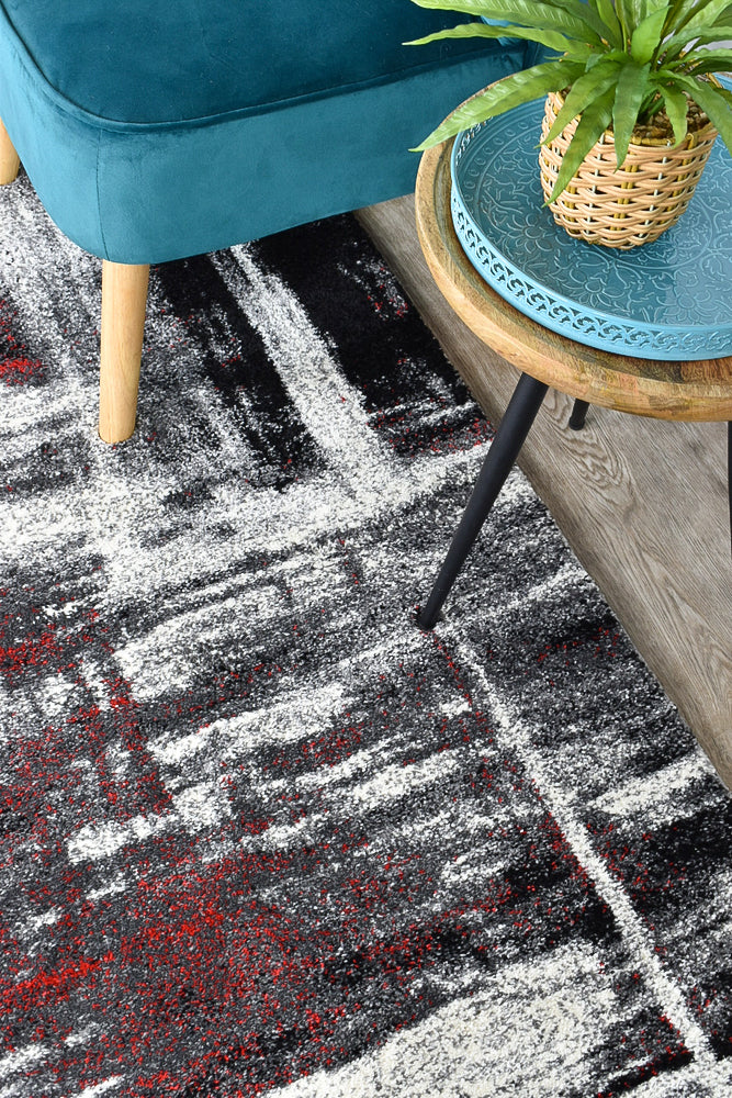 Millard 347 Light Grey Red Rug