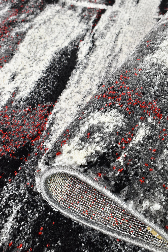 Millard 347 Light Grey Red Rug