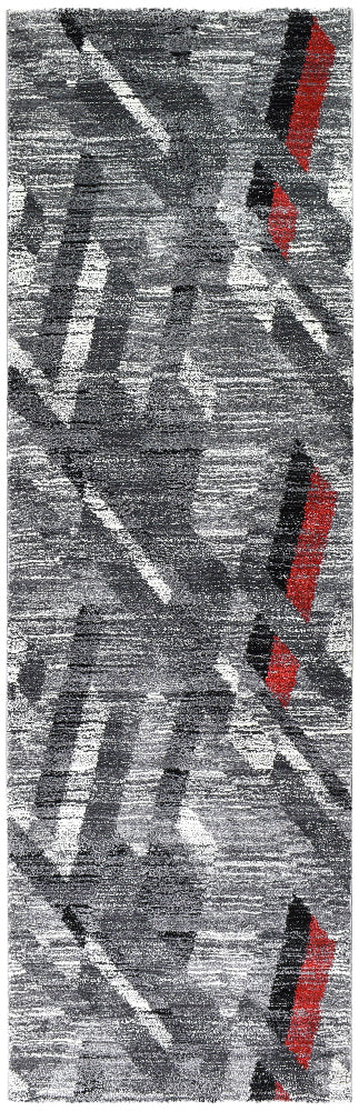 Millard 370 Light Grey Red Rug