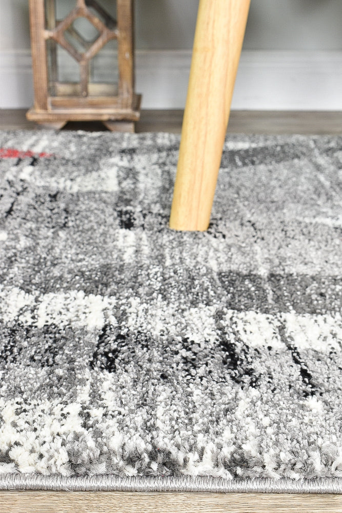 Millard 370 Light Grey Red Rug
