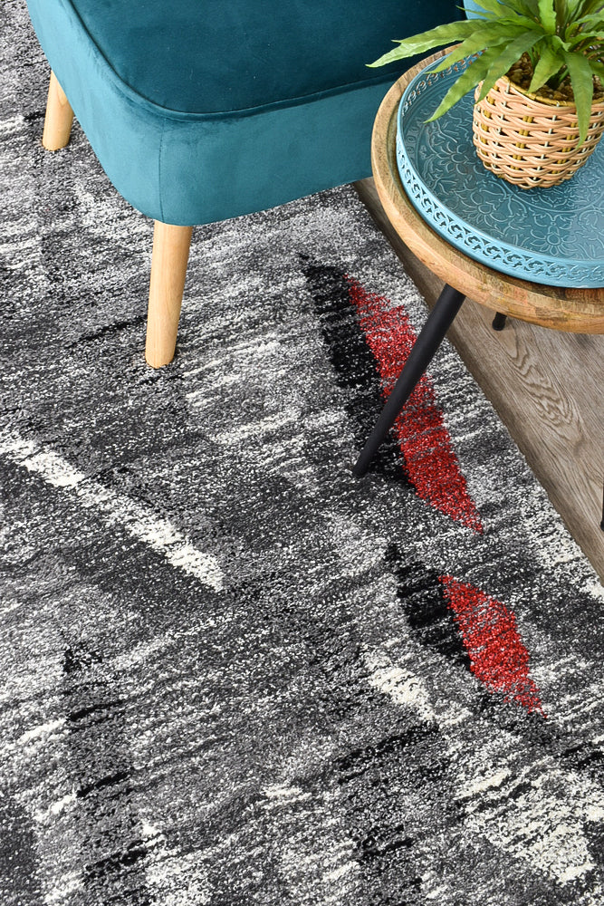 Millard 370 Light Grey Red Rug