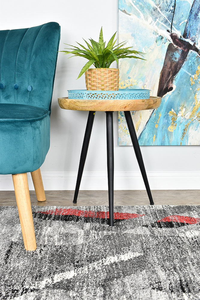 Millard 370 Light Grey Red Rug