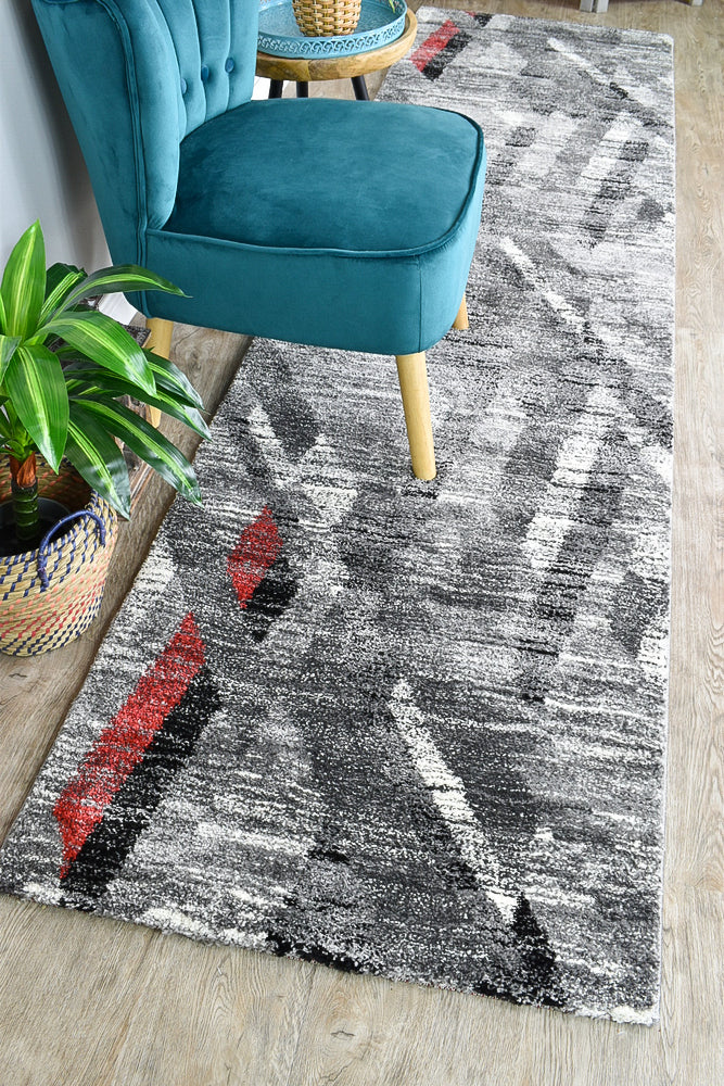 Millard 370 Light Grey Red Rug