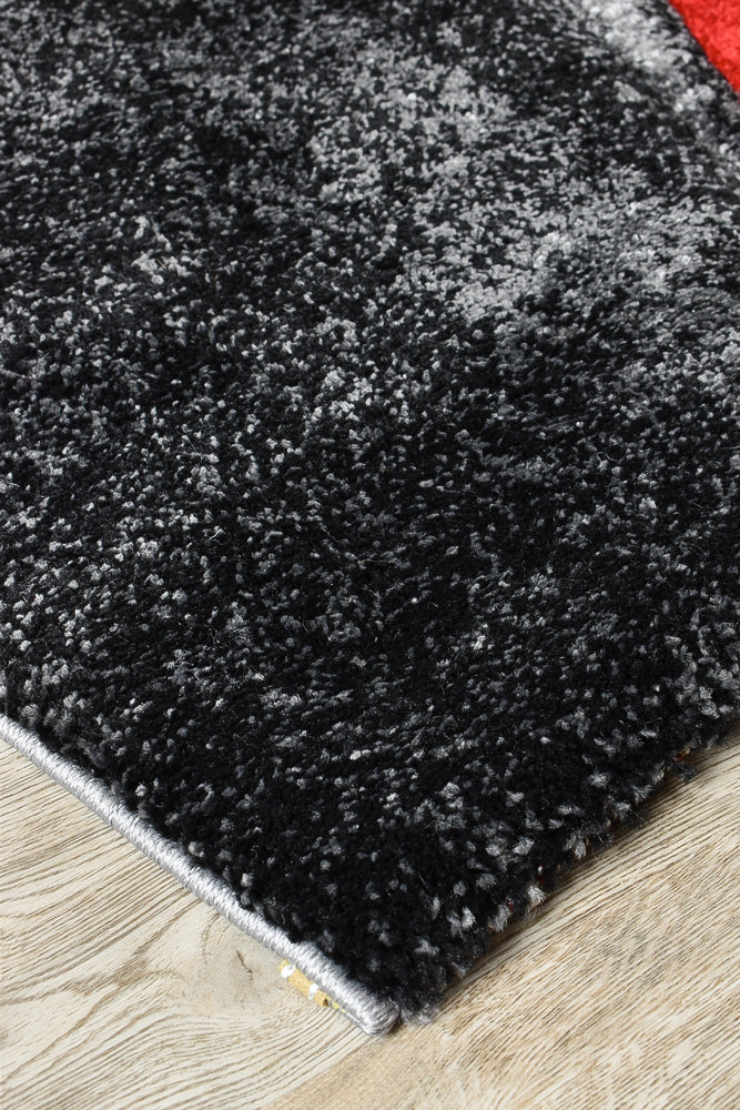 Millard 37 Dark Grey Red Rug