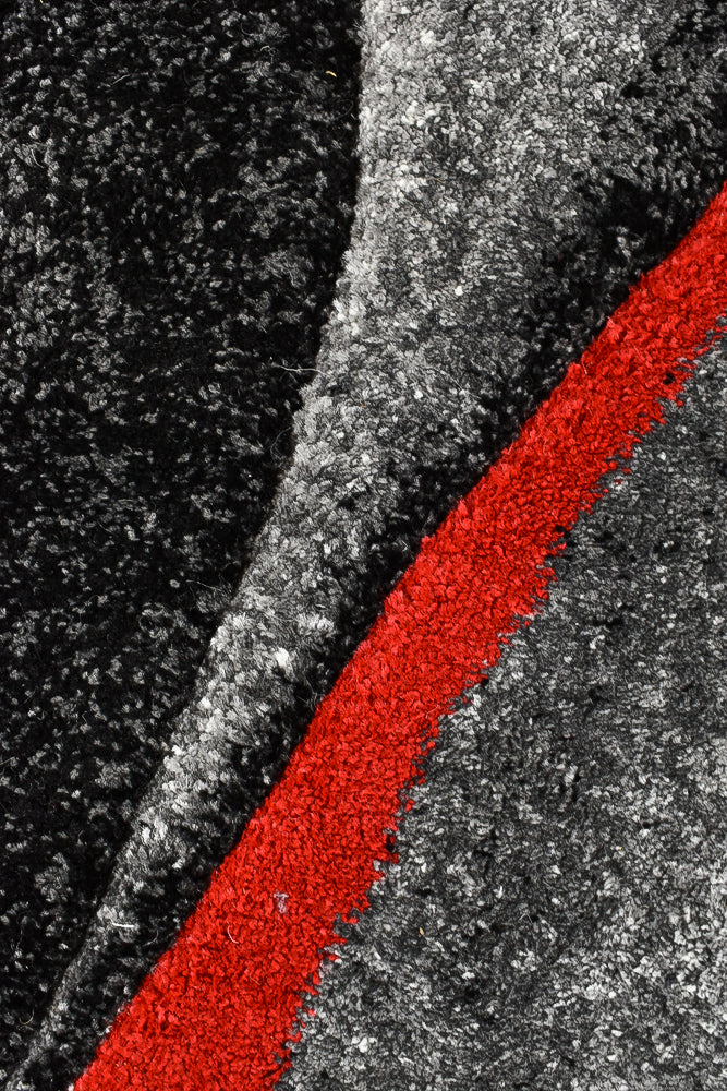 Millard 37 Dark Grey Red Rug