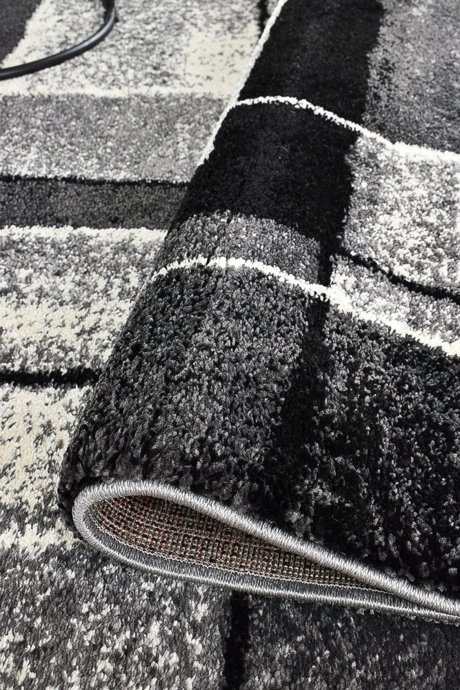 Millard 297 Dark Grey Black Rug
