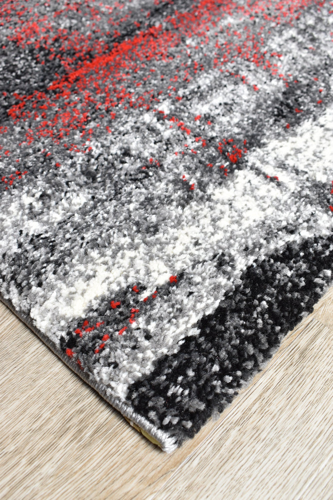 Millard 347 Light Grey Red Rug