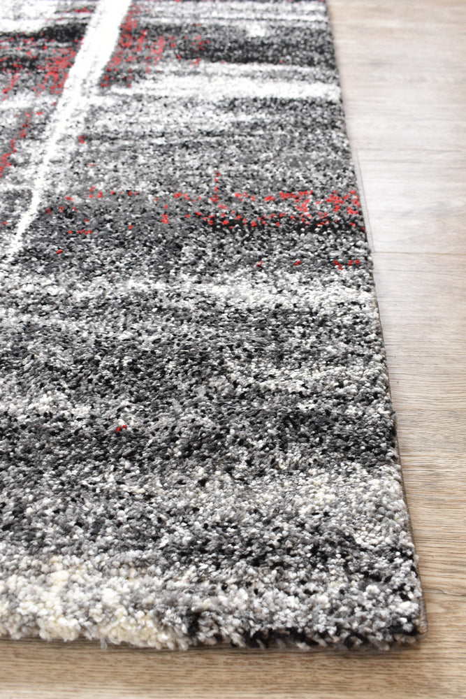 Millard 347 Light Grey Red Rug