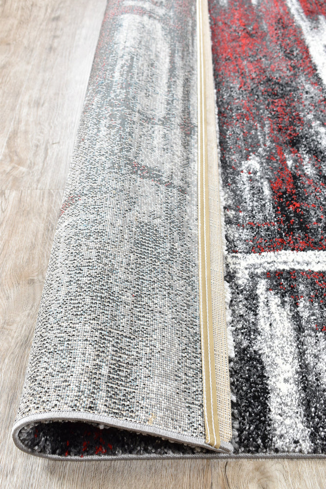 Millard 347 Light Grey Red Rug