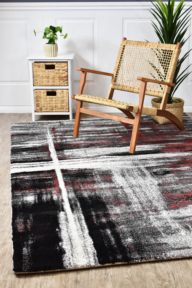 Millard 347 Light Grey Red Rug